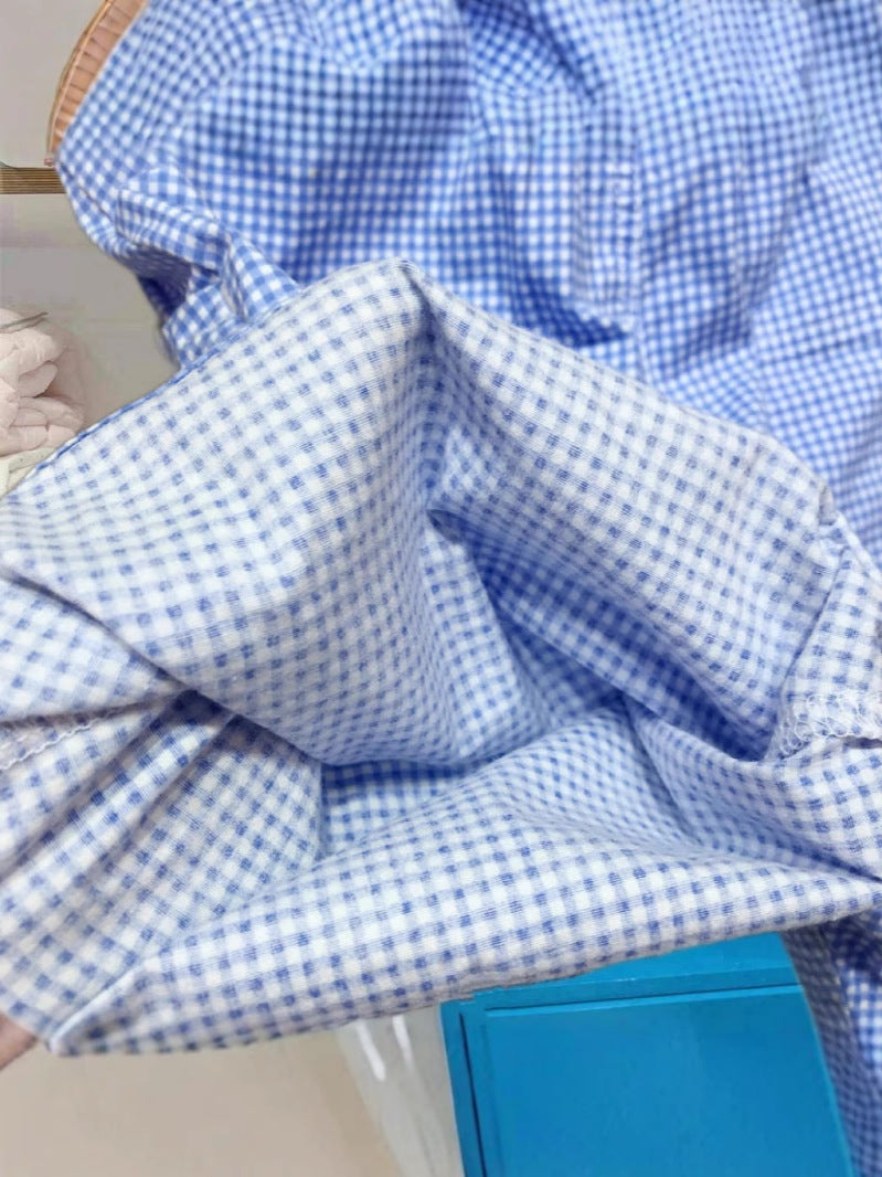 Children's Korean Style Clothing Summer Two-color Plaid Shorts Adjustable Children's Pants