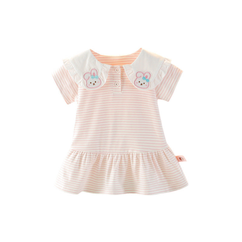 Women's Summer Striped Short-sleeved Little Princess Thin Children's Dress