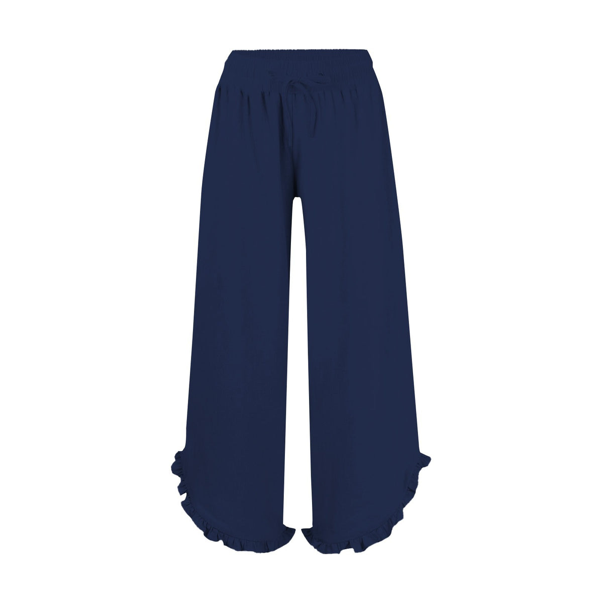 Women's High Waist Pleating Irregular Trousers Cotton Linen Casual Pants