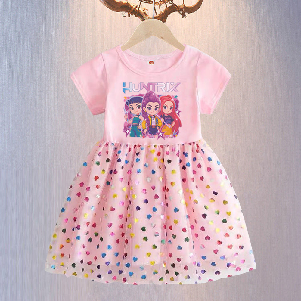 Children's Summer Short Sleeve Princess Clothing Gauze Witch Hunting Children's Dress