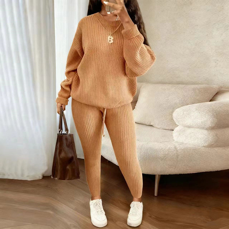 Durable Women's Knitting Trousers Woolen Yarn Fashion Casual Suit