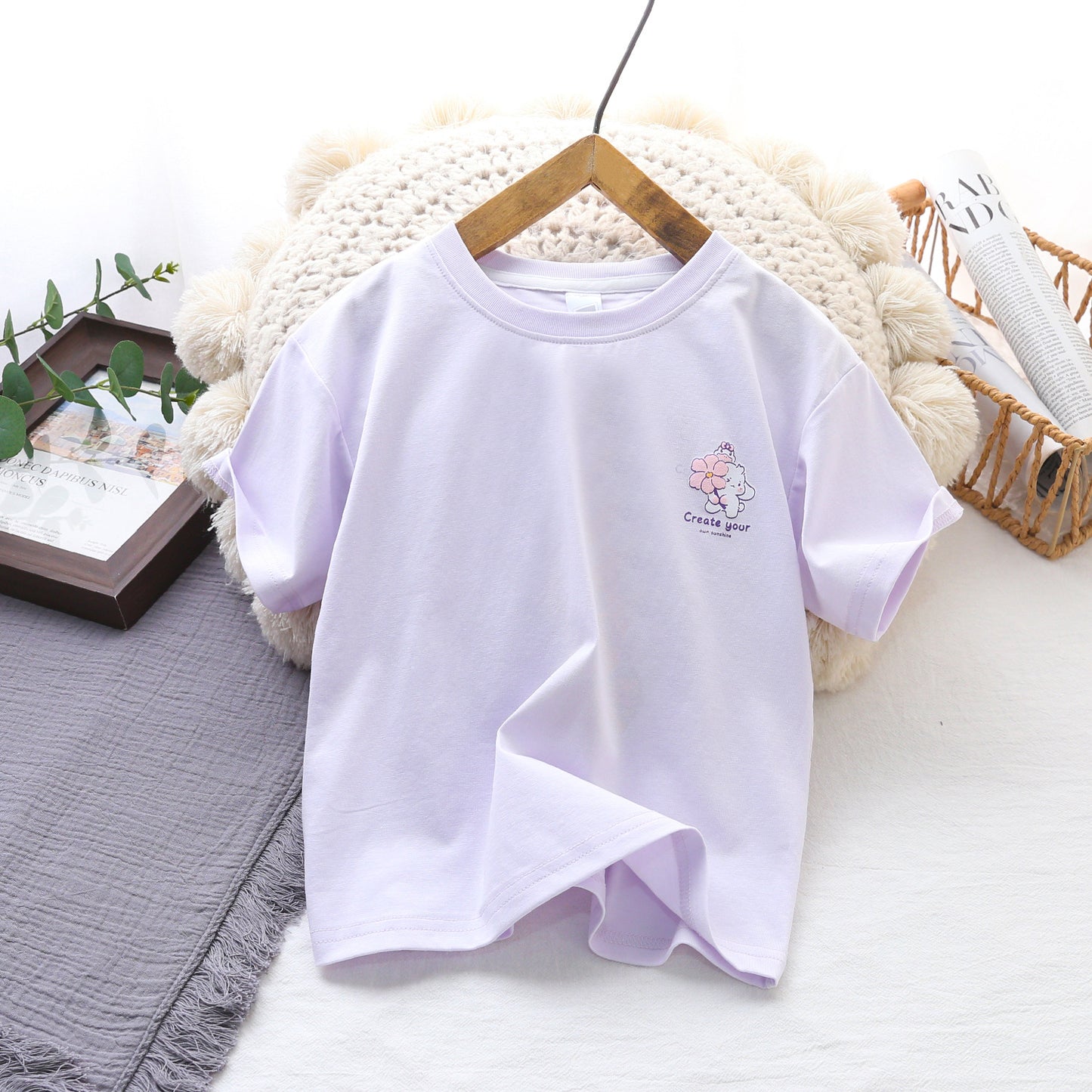Children's Small Yellow Duck Short Sleeve Clothing Children's T-shirt