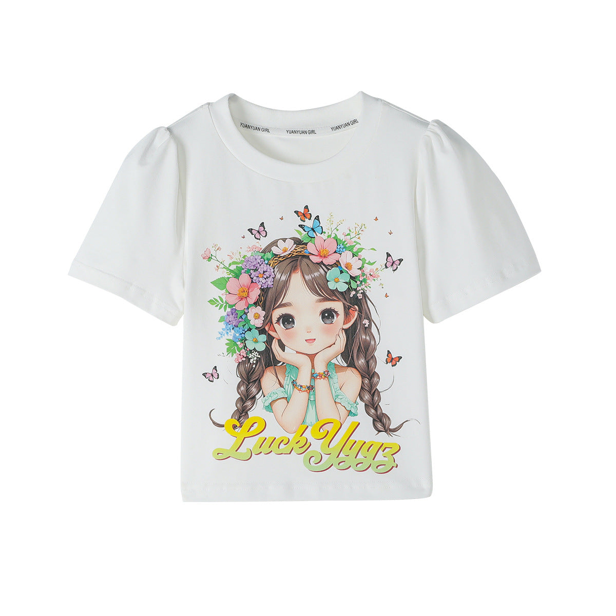 Children's Korean Short-sleeved Medium Big Casual Ice Porcelain Children's T-shirt