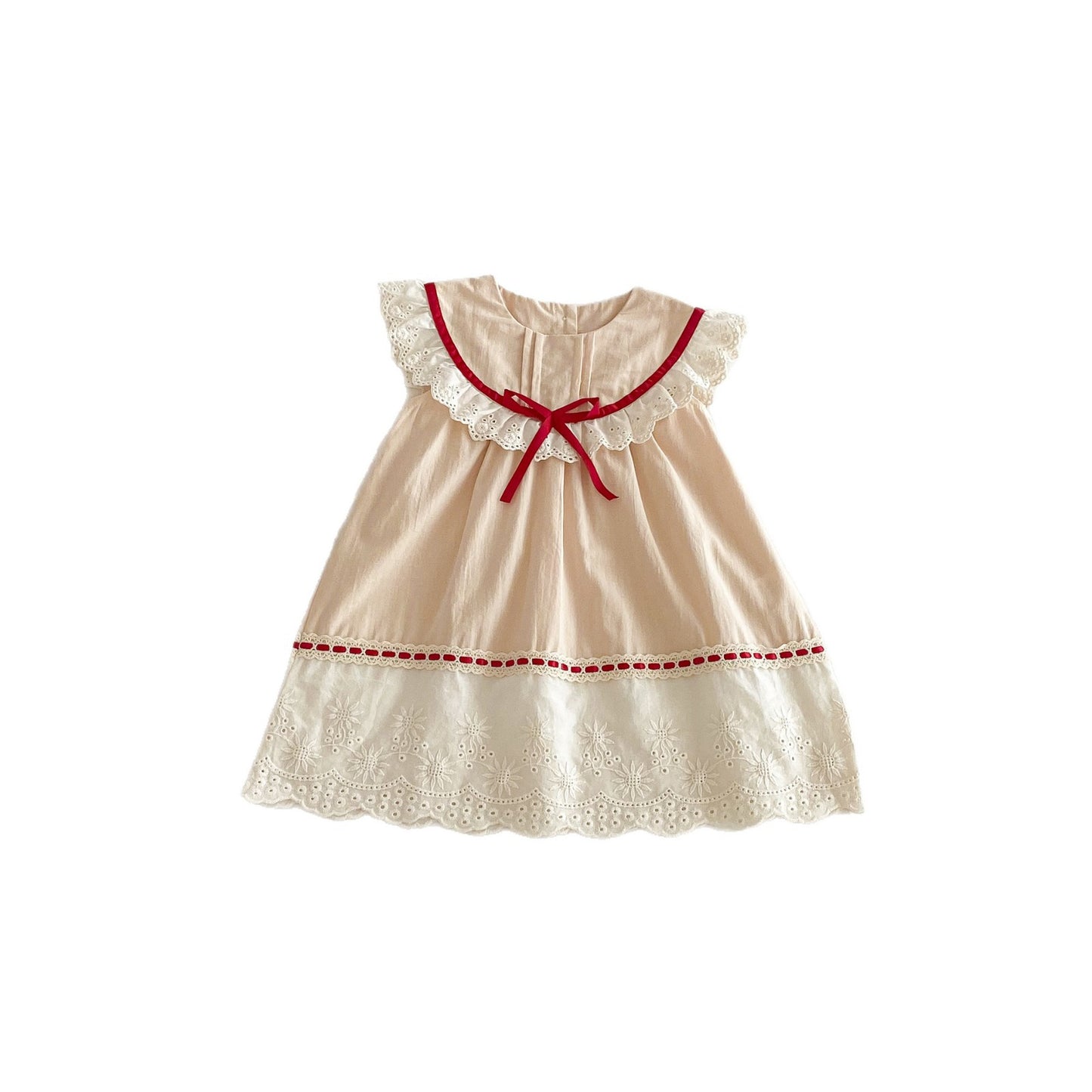 Children's Summer Lace Ruffled Collar Korean Style Princess Mori Children's Dress