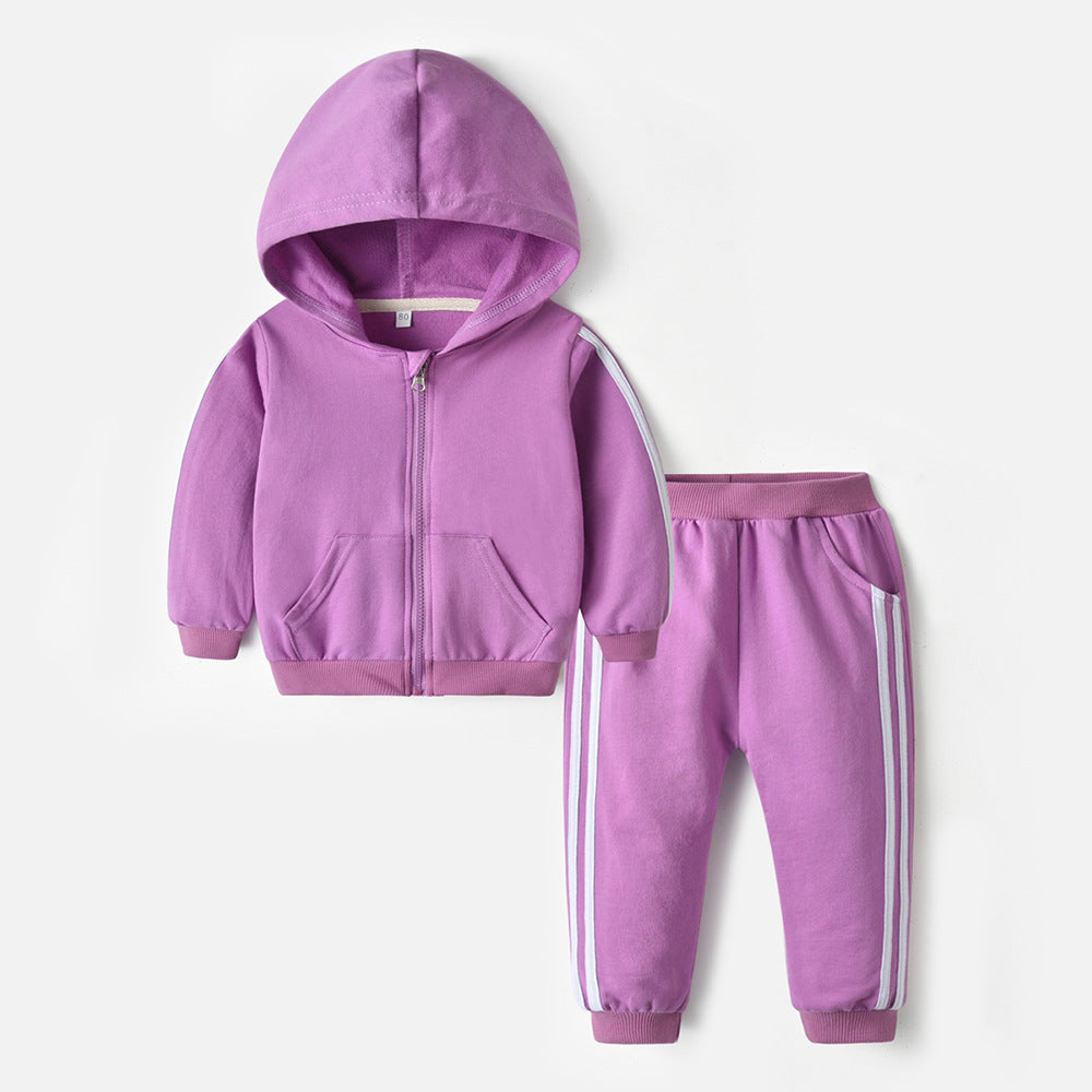 Women's & Men's Zipper Hoodle Leg Shaping Harem Pants Two-piece Children's Suit