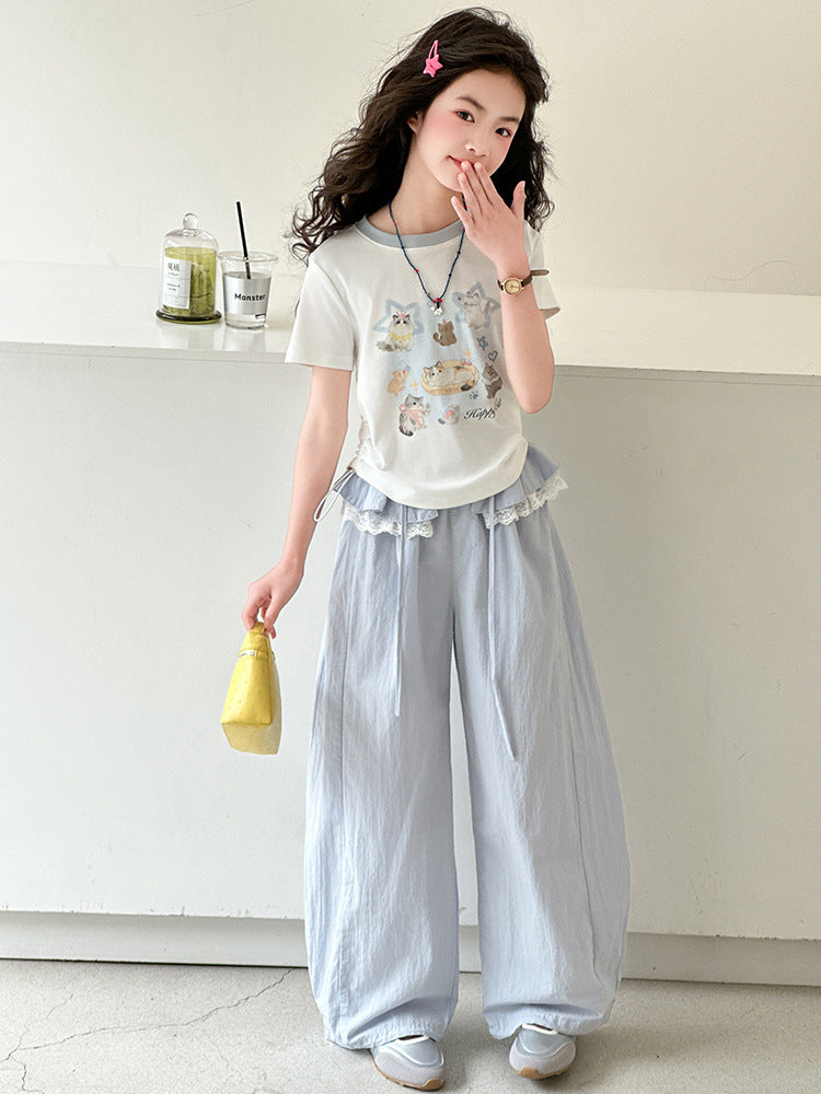 Children's Summer Thin Casual Western Style Lace Anti Mosquito Children's Pants