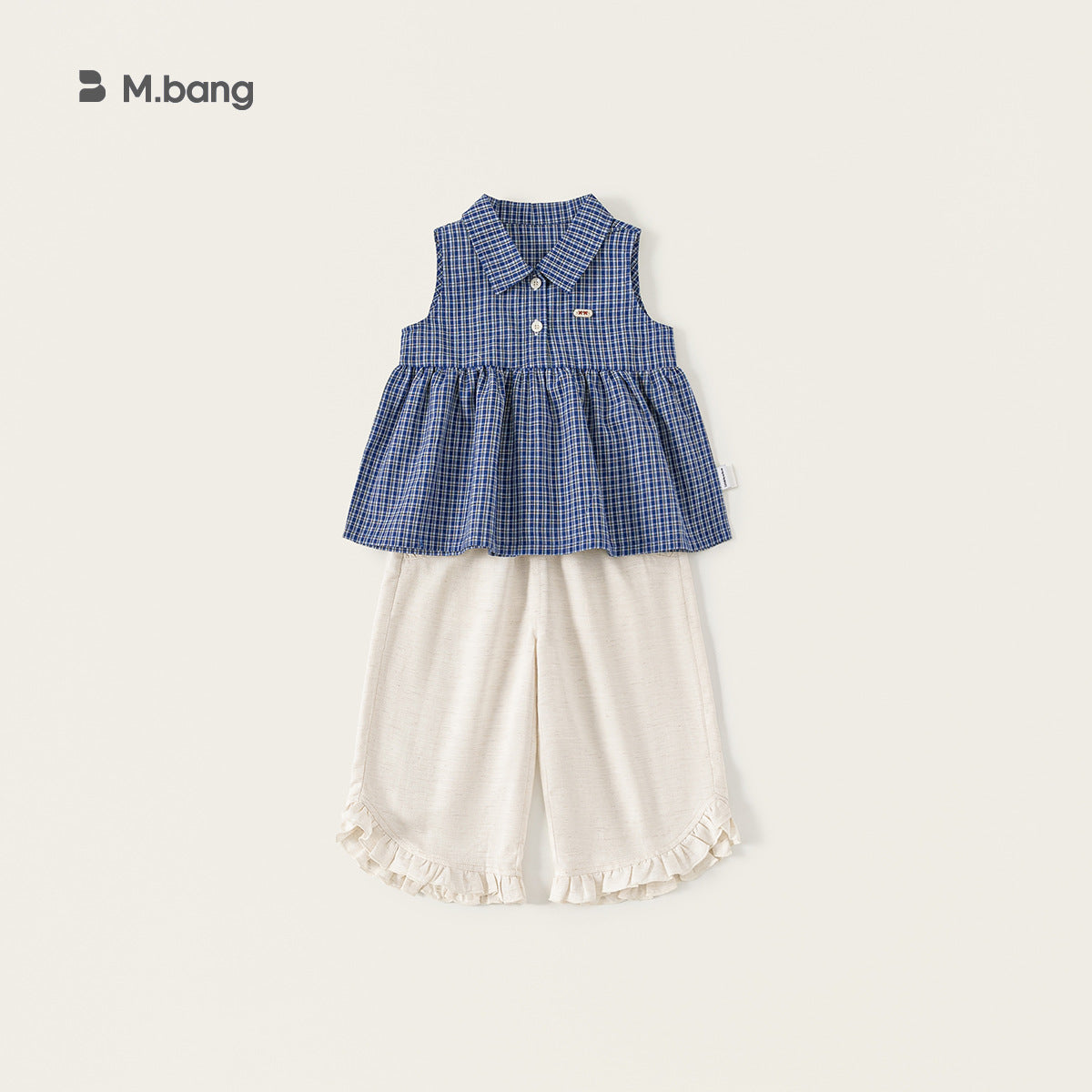 Children's Clothing Shirt Summer Lapel Plaid Sleeveless Fashionable Stylish Children's Dress