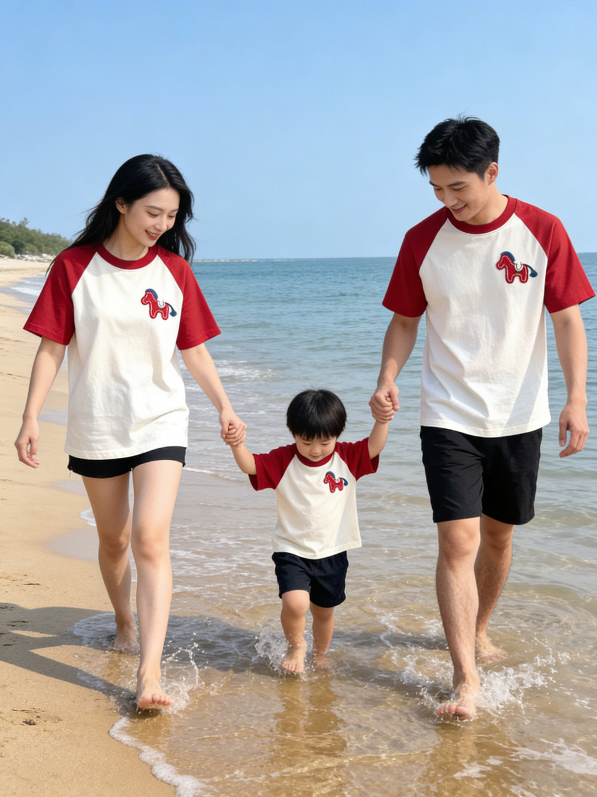 Suit Three Or Four Short-sleeved T-shirt Parent-child Outfit