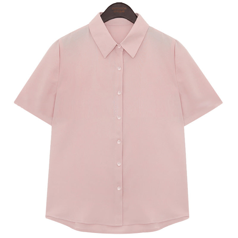 Women's Chiffon Shirt Summer Style Loose Short-sleeved Blouse