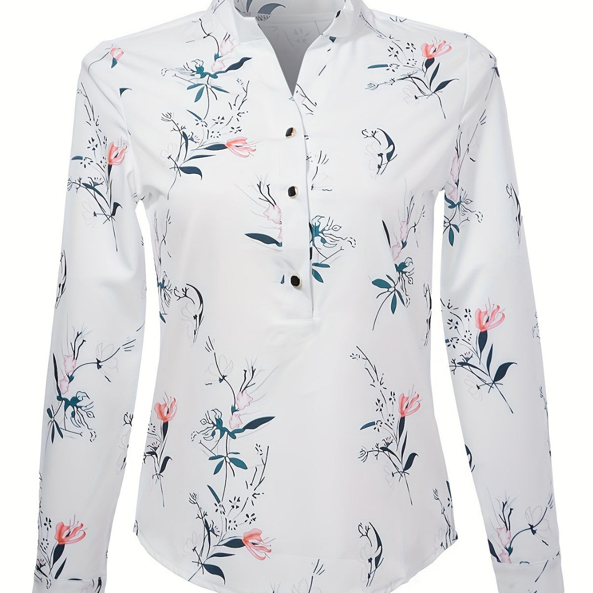 Pretty Women's Long Sleeve Printed Shirt Blouse