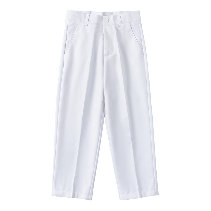 Children's White Primary School Uniform Summer Thin Trousers Performance Children's Pants