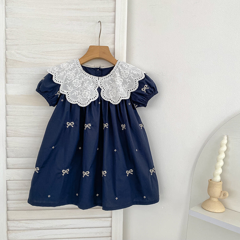 Princess Romper Embroidered Doll Collar Rompers Sisters Children's Dress