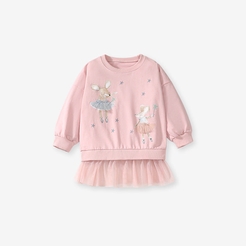 Children's Autumn Long-sleeved Mesh Cute Cartoon Children's Suit