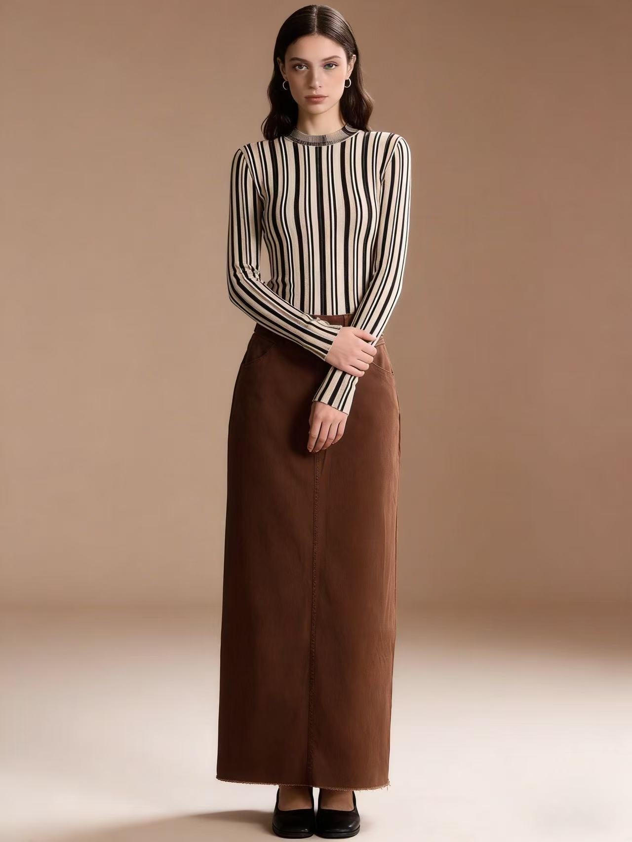 Women's Summer Loose Straight Casual Elegant Denim Skirt