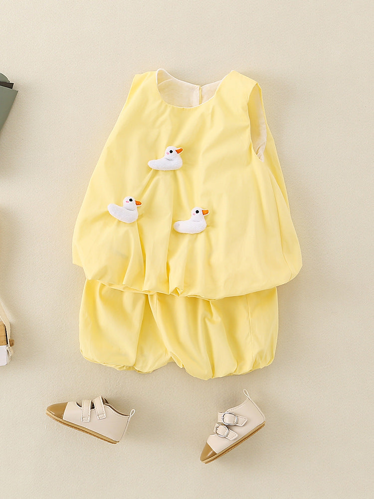 Children's Summer Sleeveless Pants Fashionable Princess Clothes Children's Suit