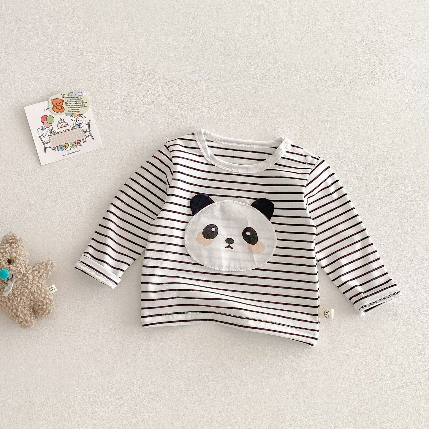 Children's Old Boy Korean Style Western Patch Bottoming Shirt Fashion Spring Children's T-shirt