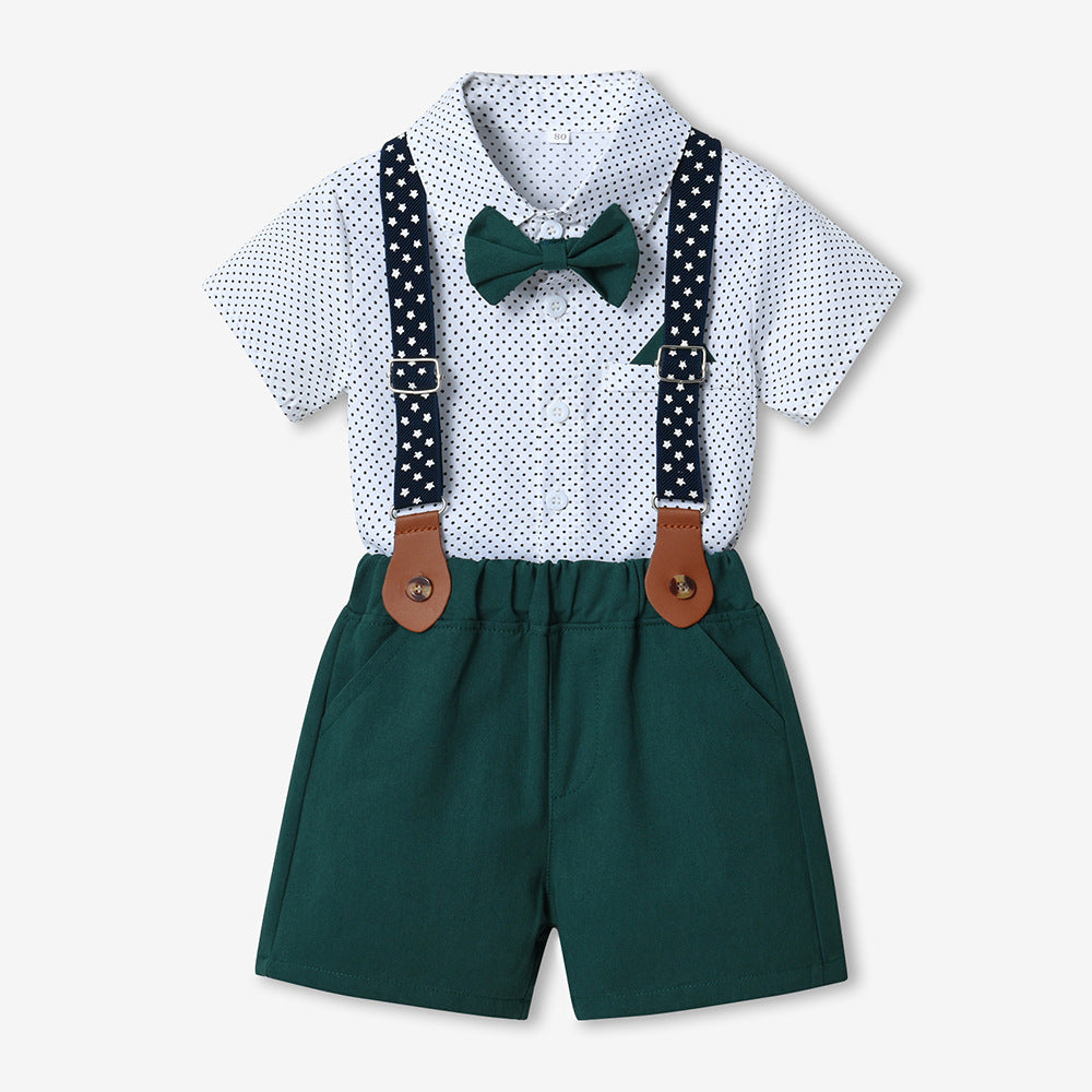 Children's Clothing Boys Summer Plaid Casual Siblings Children's Suit
