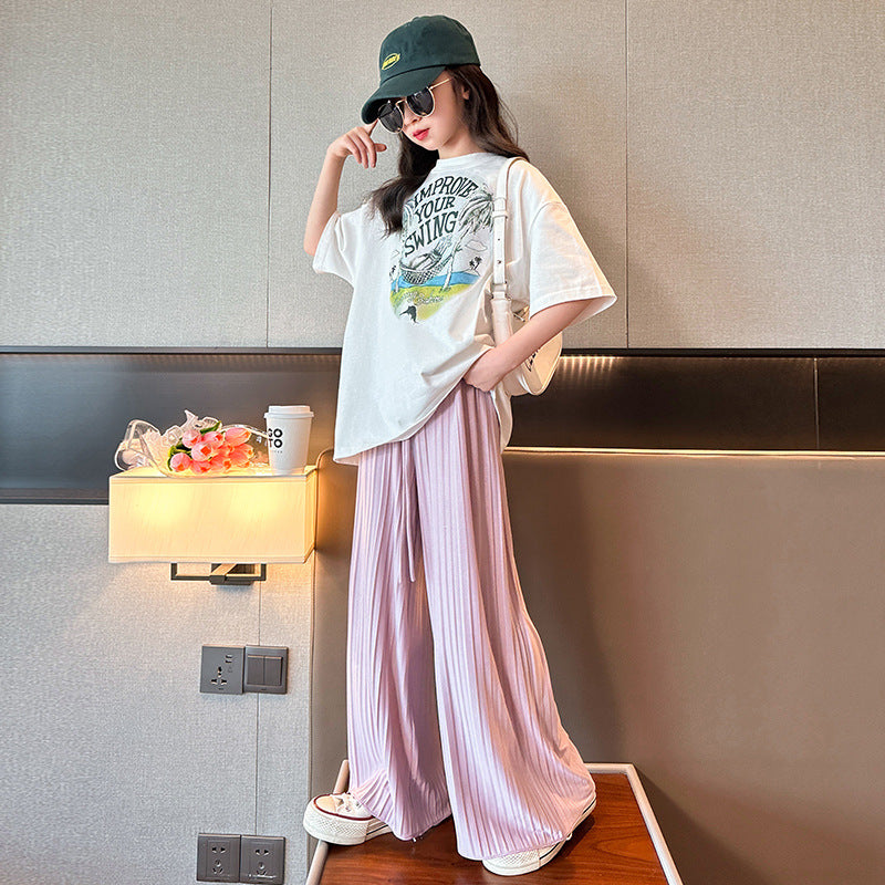 Children's Middle Big Ice Silk Casual Summer Children's Pants