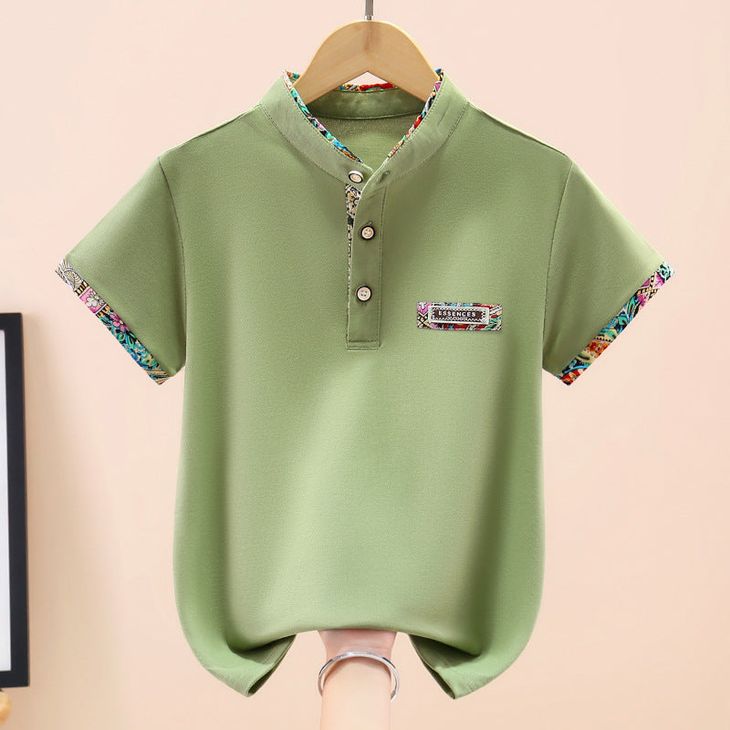 Children's Teens Short Sleeve Half Shirt Cotton Children's T-shirt