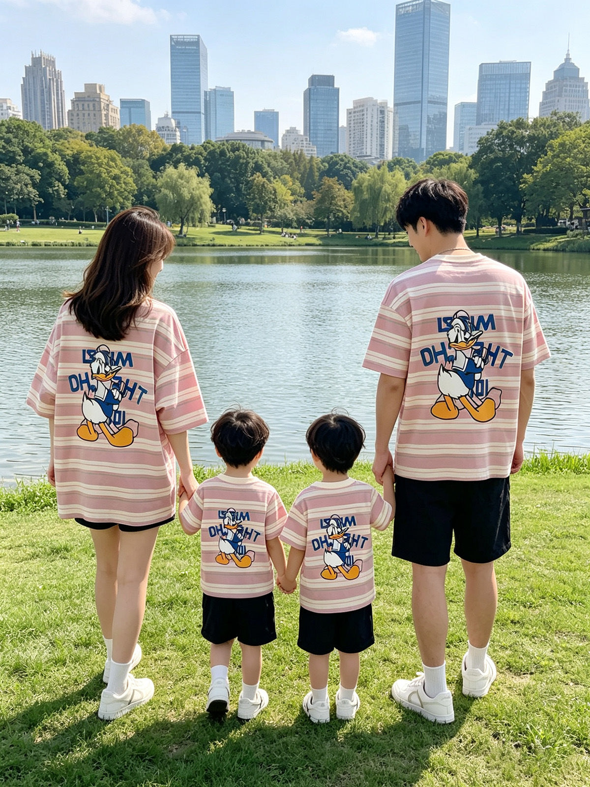 T-shirt Wear Summer Letter Printing Short Sleeve Family Of Three Parent-child Outfit