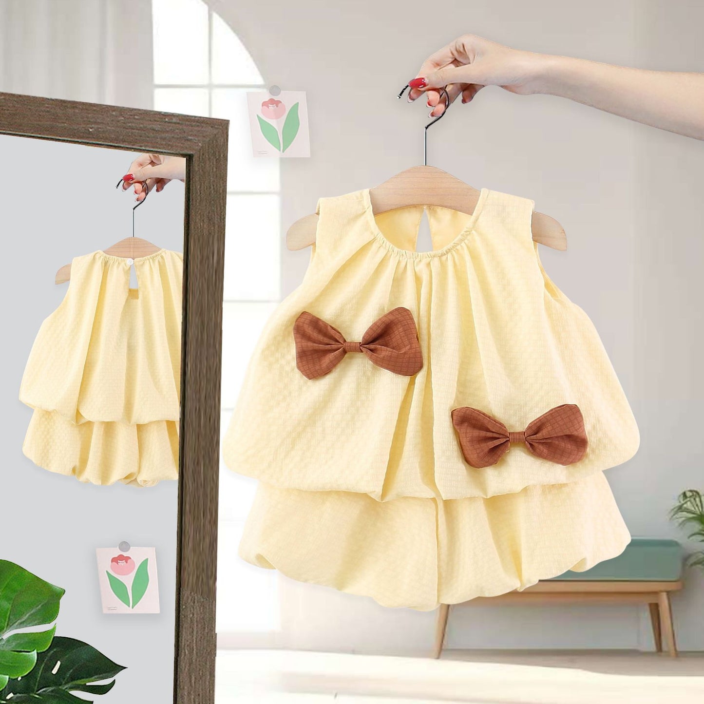 Children's Clothing Little Fashionable Bow Sleeveless Vest Children's Suit