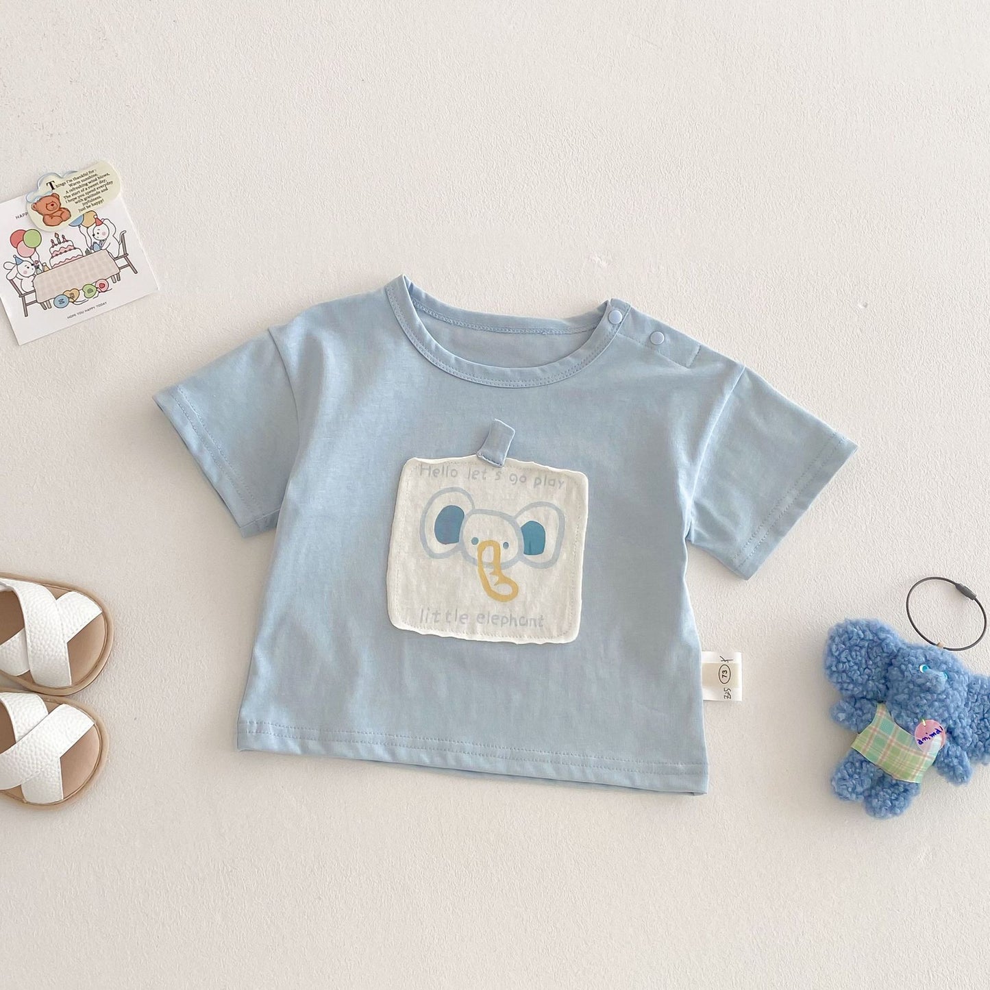 Children's Western Style Patch Bottoming Shirt Thin Children's T-shirt