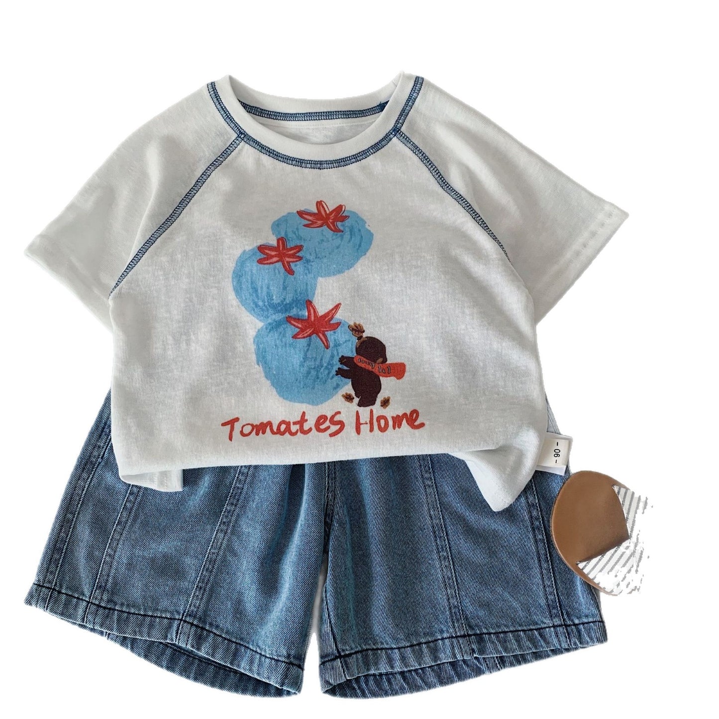 Children's Boy's Short-sleeved Summer Cartoon Printed Pullover Children's T-shirt
