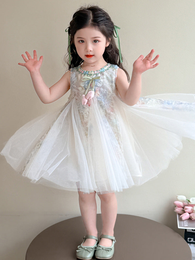 Children's Clothing Princess Skirt Vest Summer Sleeveless Chinese Children's Dress