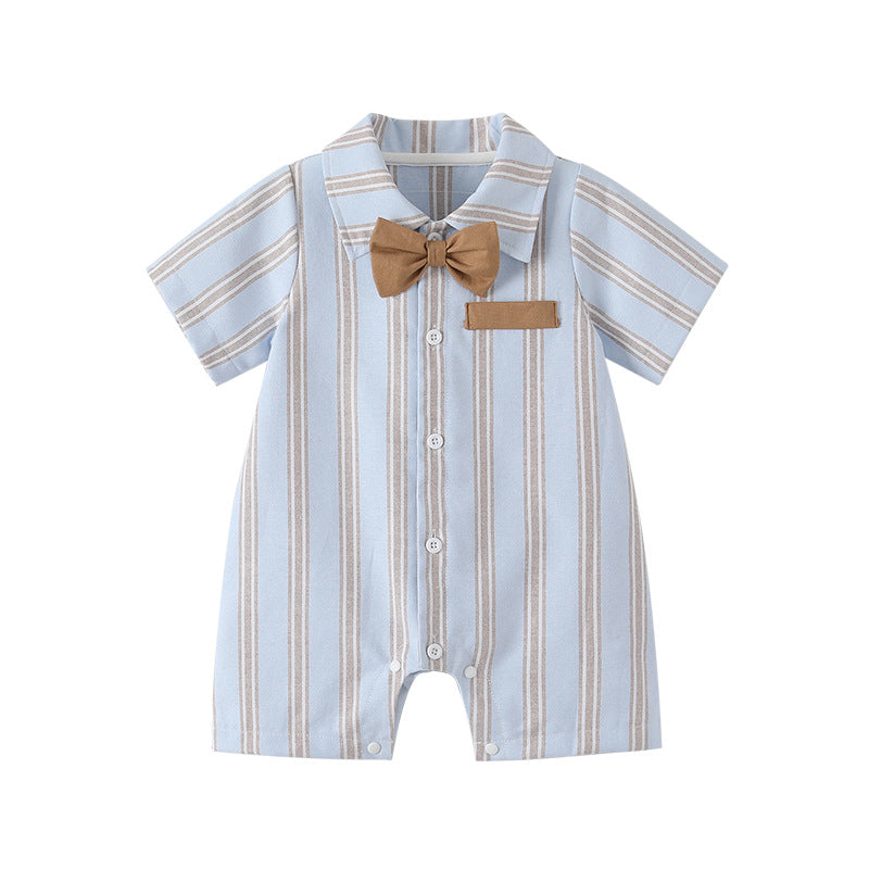 Clothes Thin Jumpsuits Striped Cotton Born Short Sleeve Boy's Jumpsuit, Climbing Suit