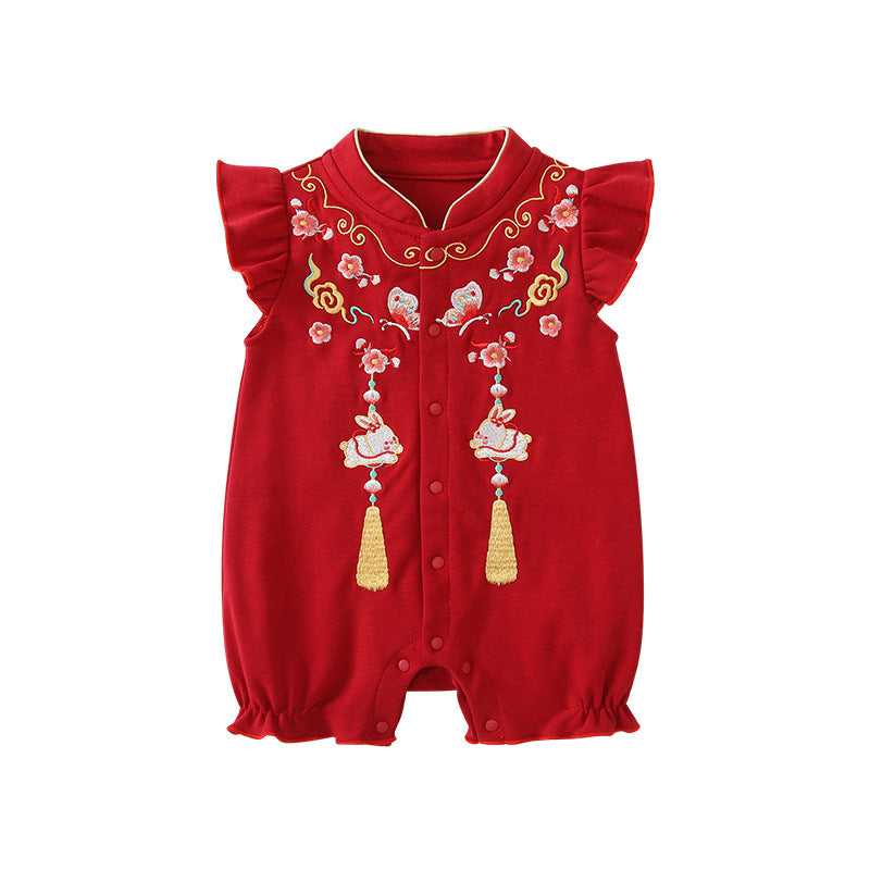 Clothes For Babies Summer Short-sleeved Jumpsuit National Jumpsuit, Climbing Suit
