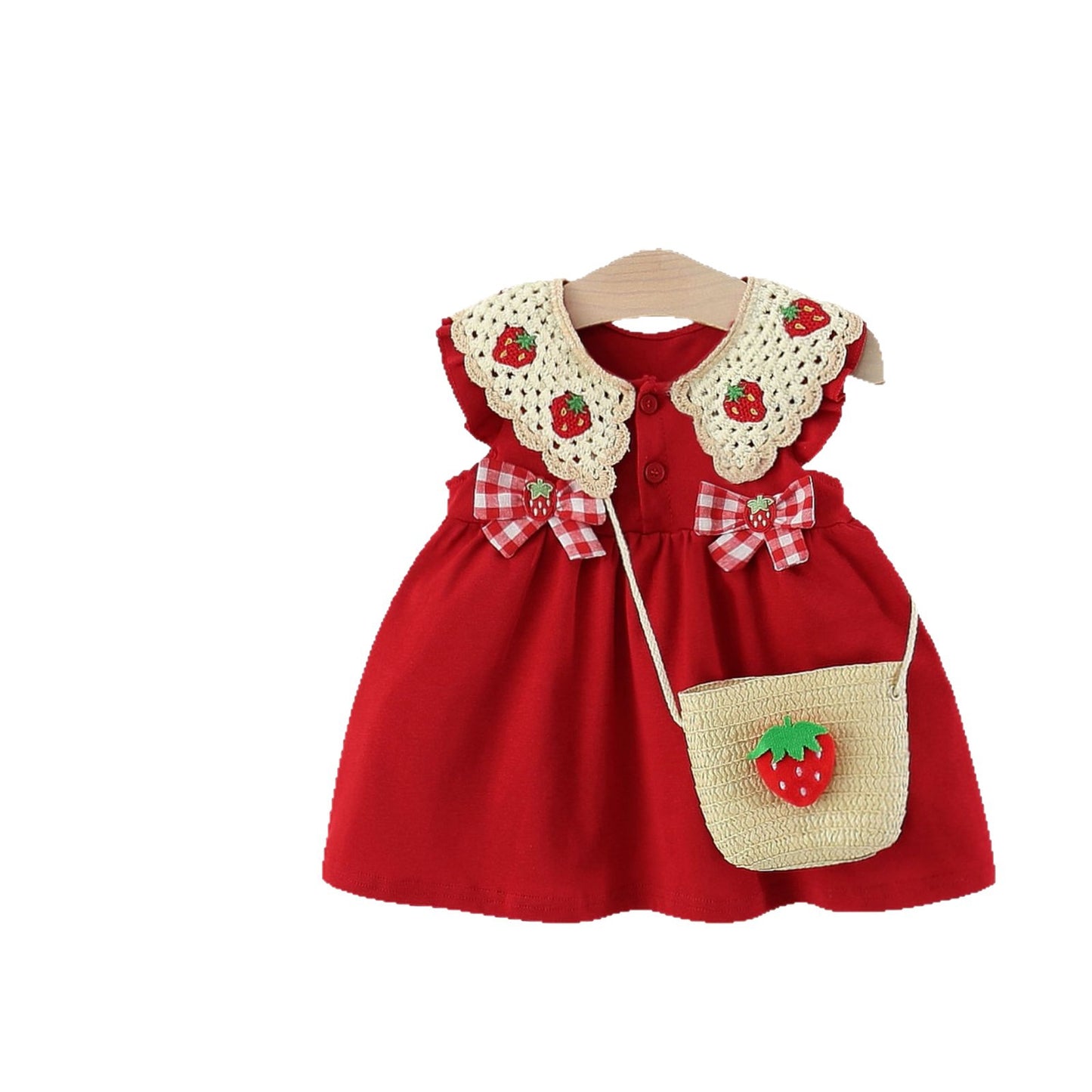 Children's Sleeveless Princess Strawberry Collar Vest Gift Children's Dress