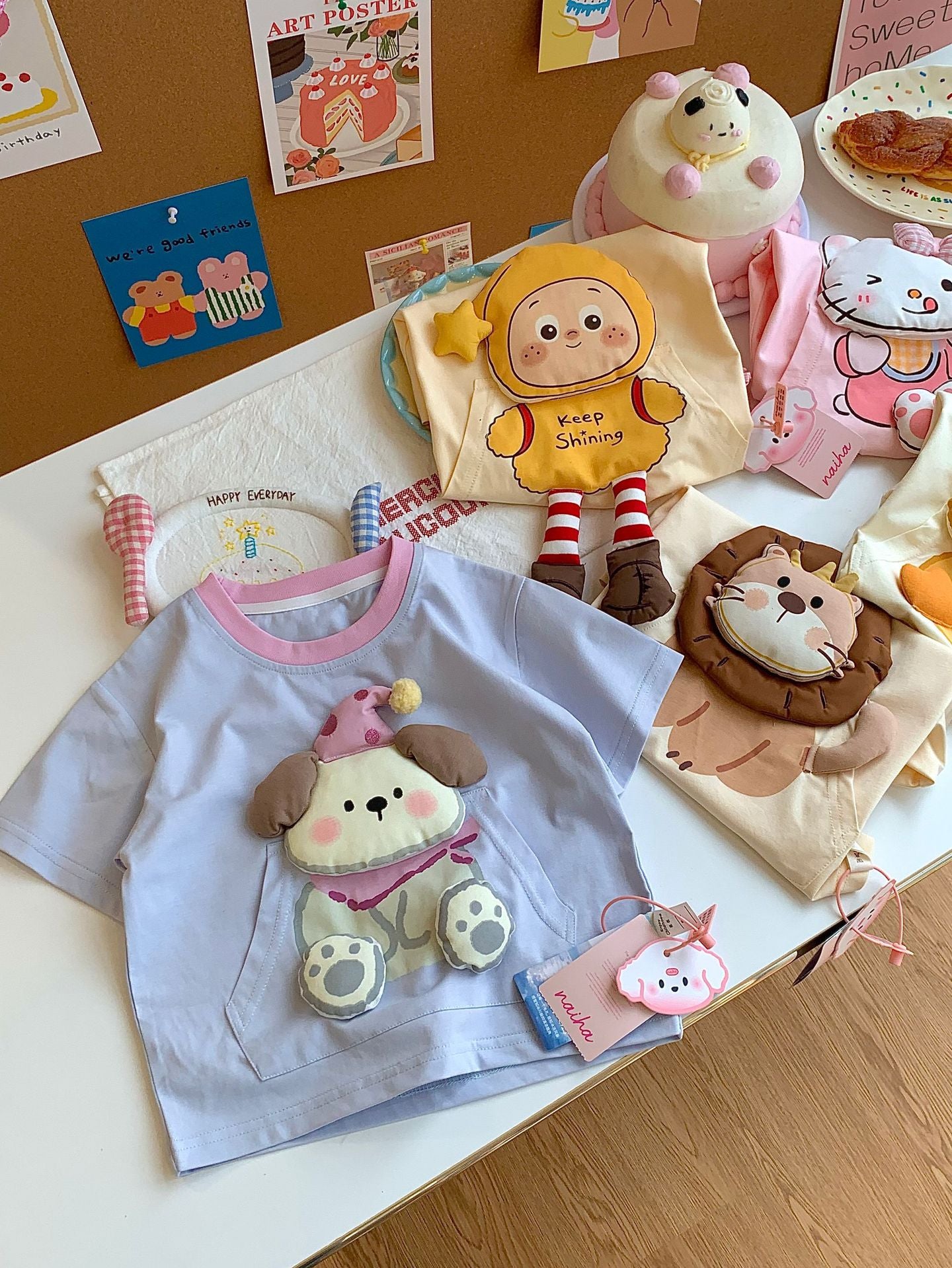 Children's Cotton For Boys Short-sleeved Cartoon 3d Doll Children's T-shirt