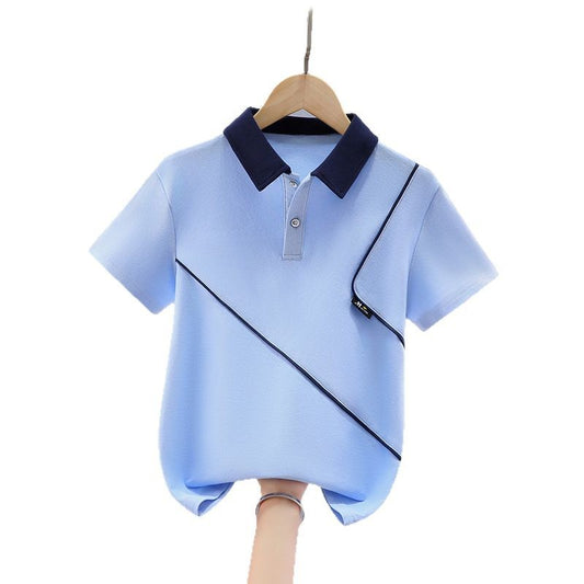 Children's Short-sleeved Cotton Lapel Half Sleeve Summer Shirt Children's T-shirt