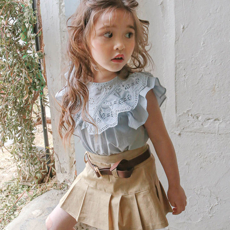 Children's Summer Strawberry Shan Clothing Ruffles Cotton Children's T-shirt