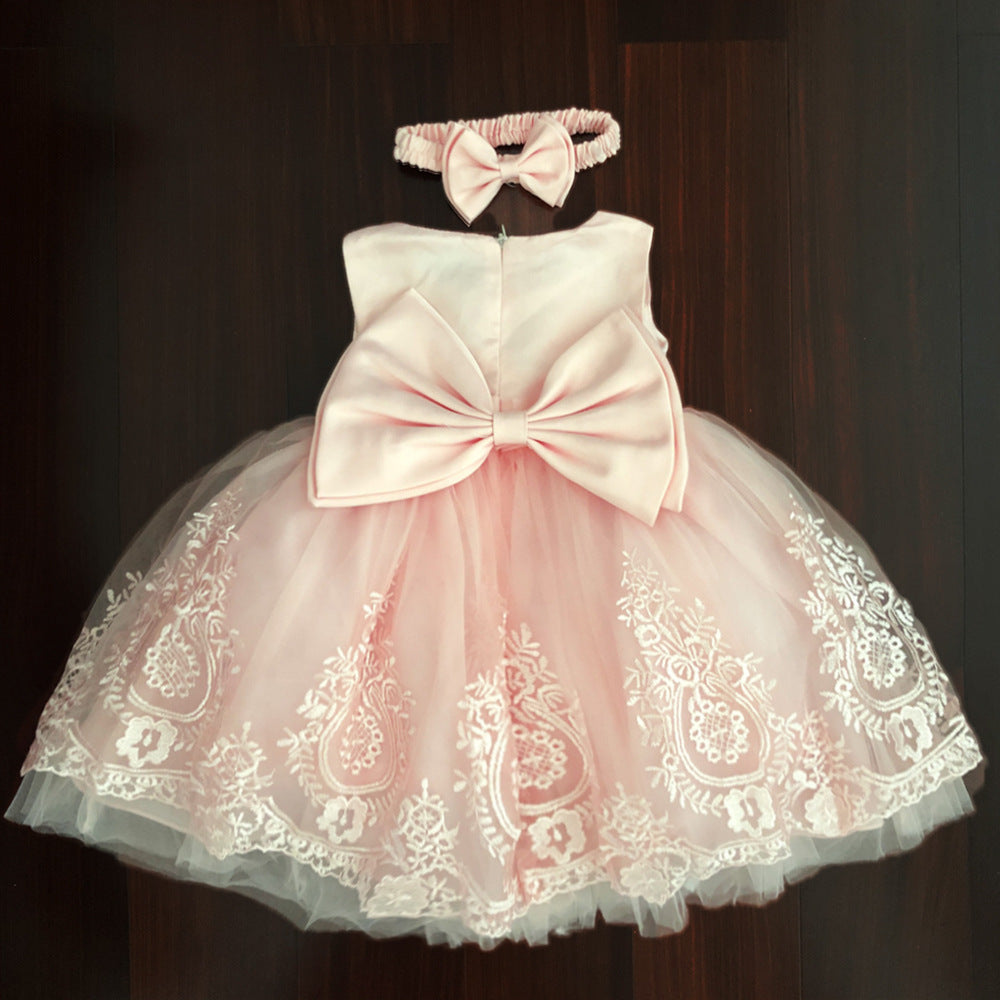 Children's Spring Wear Princess Lace Color Matching Children's Dress