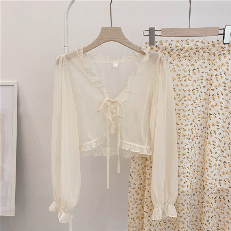 Women's Suspender Shawl Sun Protection Summer Sweet Thin Outer Cardigans