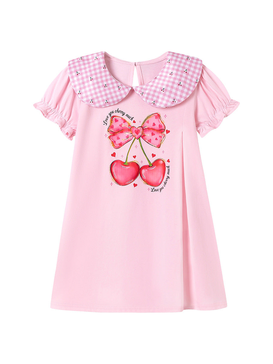 Attractive Children's Skirt Summer Short-sleeved Cute Children's Dress