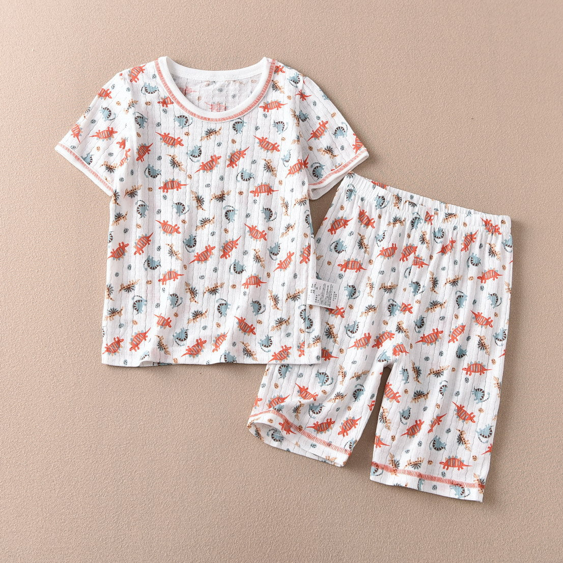 Children's Sleeve Fifth Pants Set Summer Home Wear Twisted Flower Bamboo Children's Suit