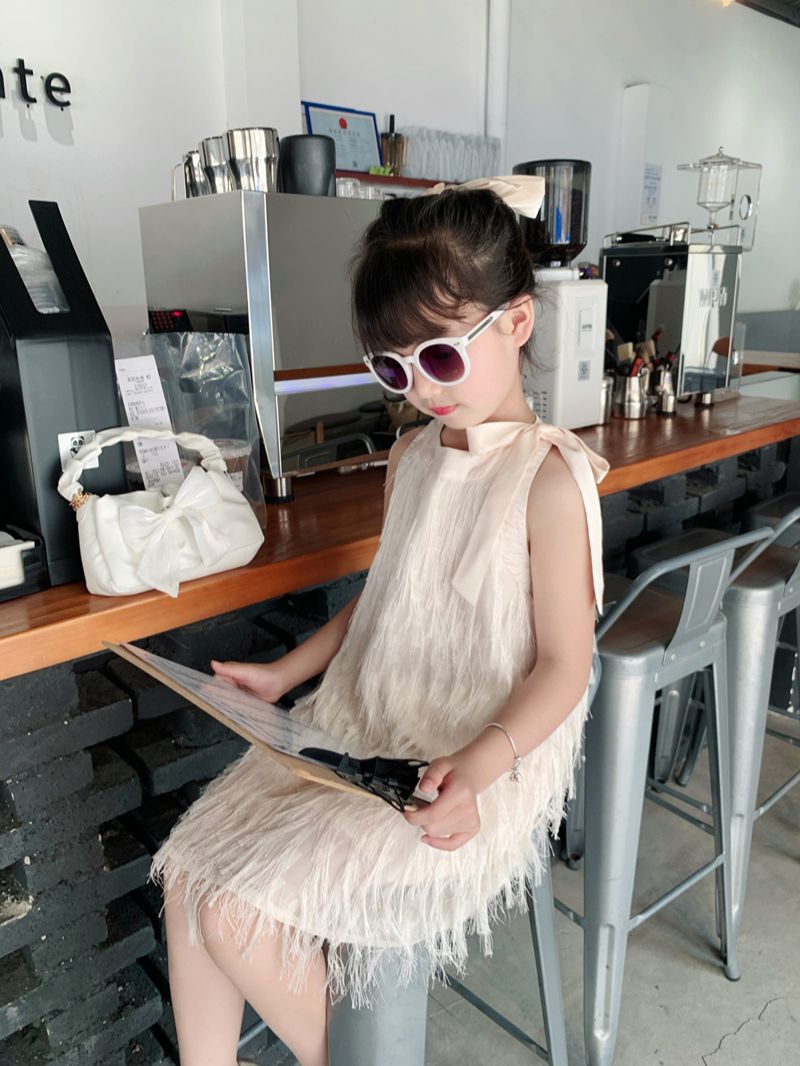 Summer Dress Matching Tassel Tie Bow Princess Halter Parent-child Outfit