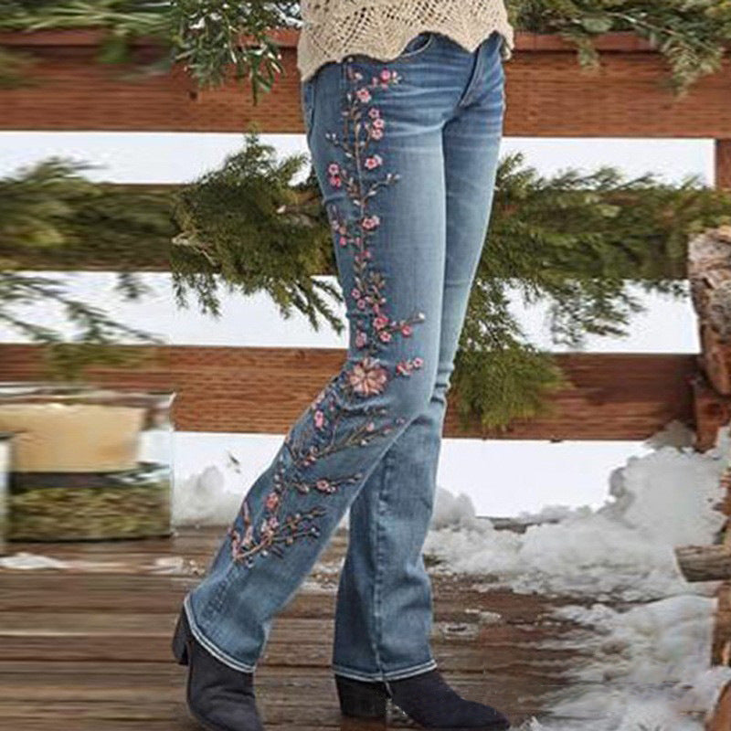 Women's Retro High Waist Micro Elastic Slim Women's Jeans