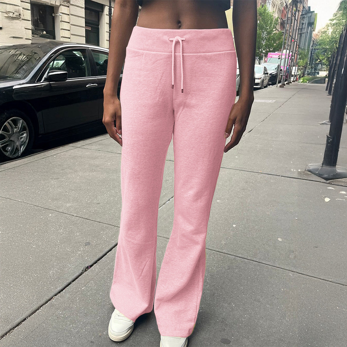 Women's Yoga Sports Solid Color Drawstring Trousers Clothing