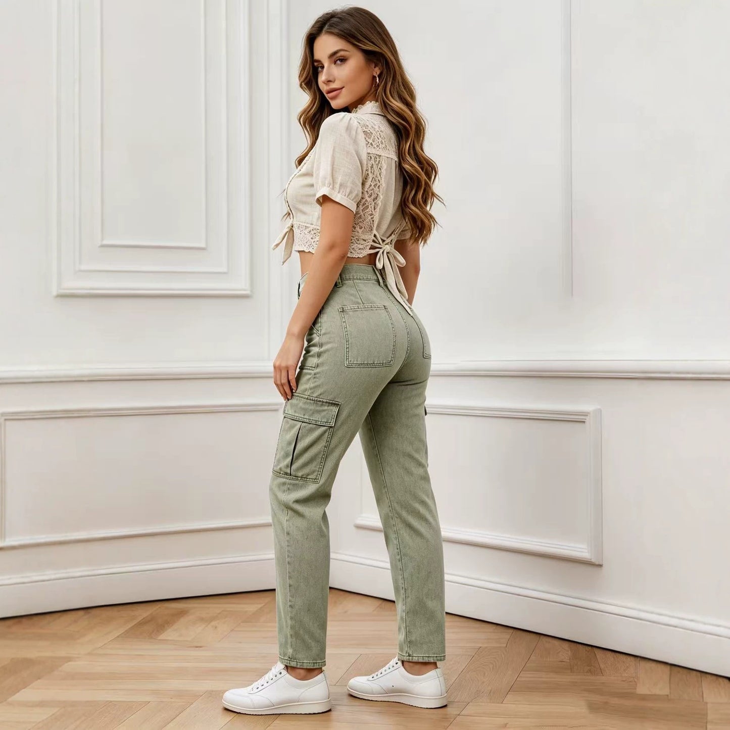 Attractive Denim Trousers Slim Fit Fashion Women's Jeans