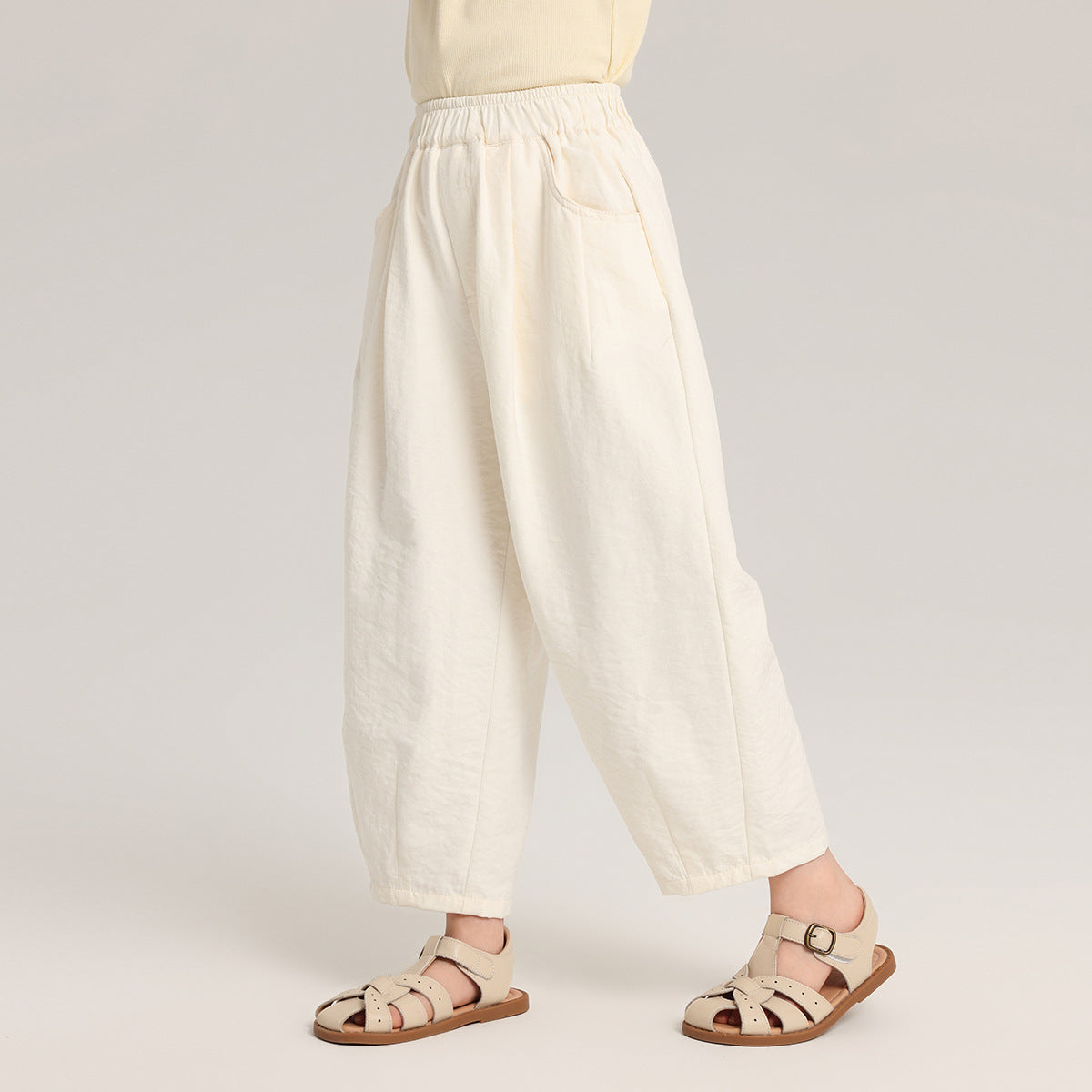 Solid Color Optional Pudding Summer Middle Big Children's Pants