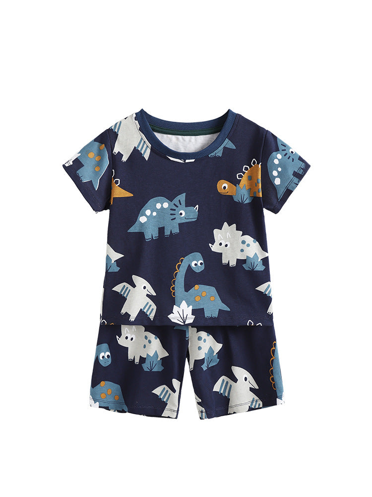Summer Boyish Look Round Neck T-shirt Children's Suit