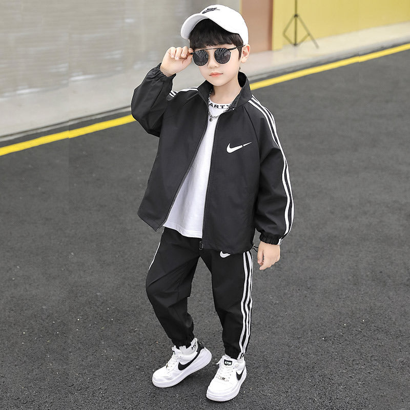 Children's Boys Autumn Clothing Shirt Western Style Boy Leisure Two-piece Children's Suit