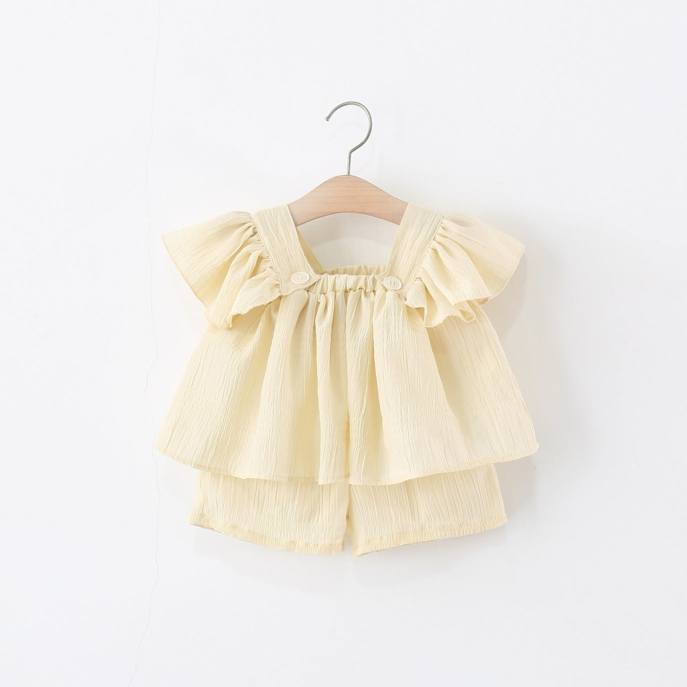 Children's Clothing Summer Flounced Sleeve Shorts Two-piece Children's Suit