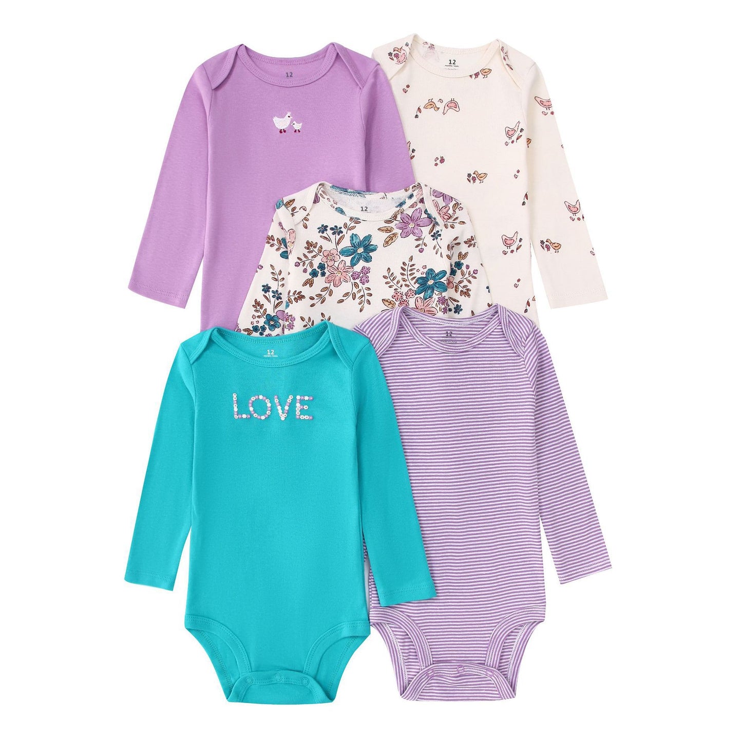Children's Clothing Long-sleeved Triangle Romper Five Pieces Jumpsuit, Climbing Suit