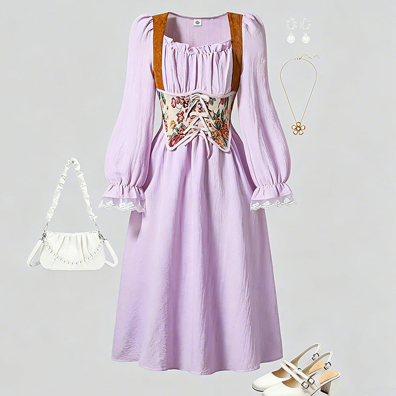 Children's Clothing French Royal Style Medieval Retro Long-sleeved Children's Dress
