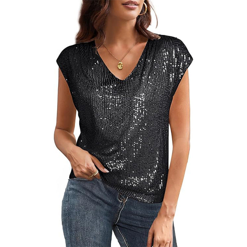 Women's Summer Sexy Sequined Pearlescent Shiny Party Small Vest/suspenders/tube Top