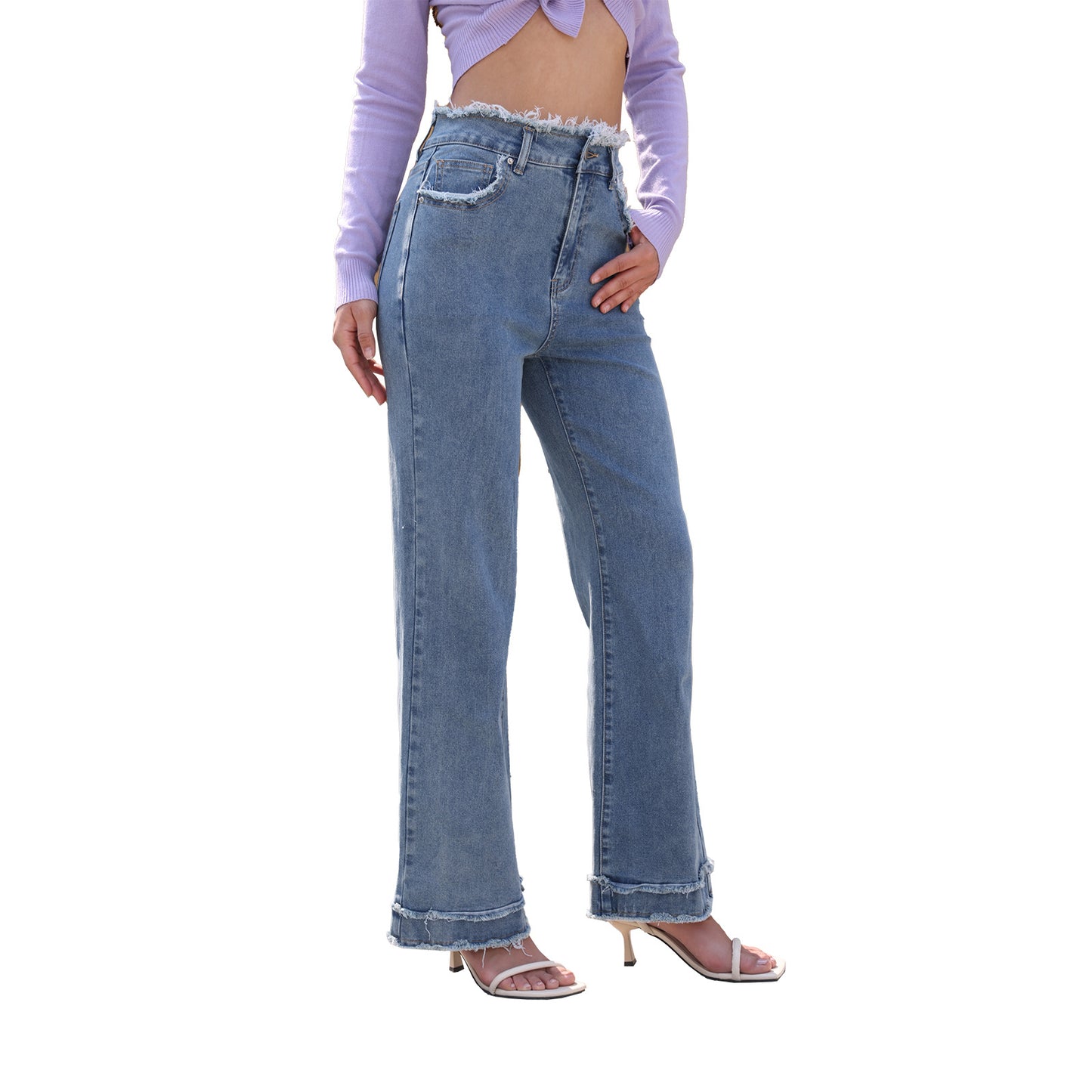 Women's High Waist Stretch Casual Straight Thin Looking Pants